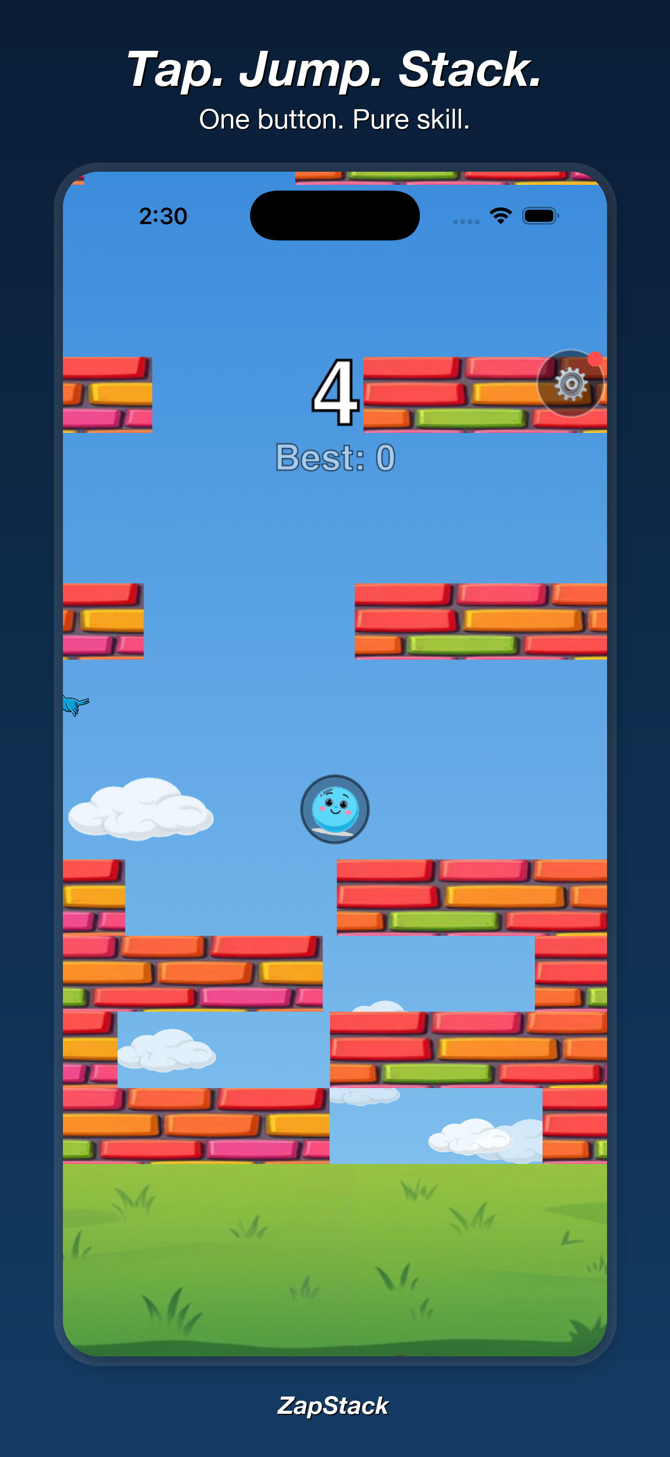 ZapStack tutorial screen explaining how to play
